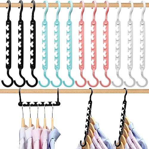 12-Pack-Closet-Organizers-and-Storage,Closet-Organizer-Hanger for Heavy Clothes,Sturdy Closet-Organization-and-Storage-Hangers-Space-Saving for Wardrobe,Dorm-Room-Essentials for College Students Girls